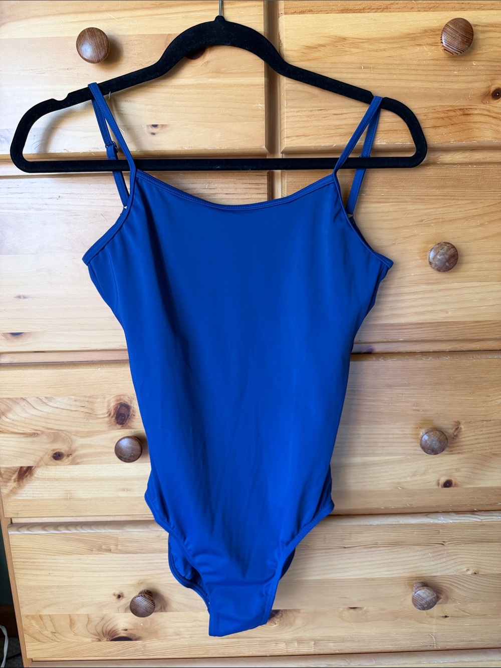 Weissman Solid Blue Adjustable Straps Leotard